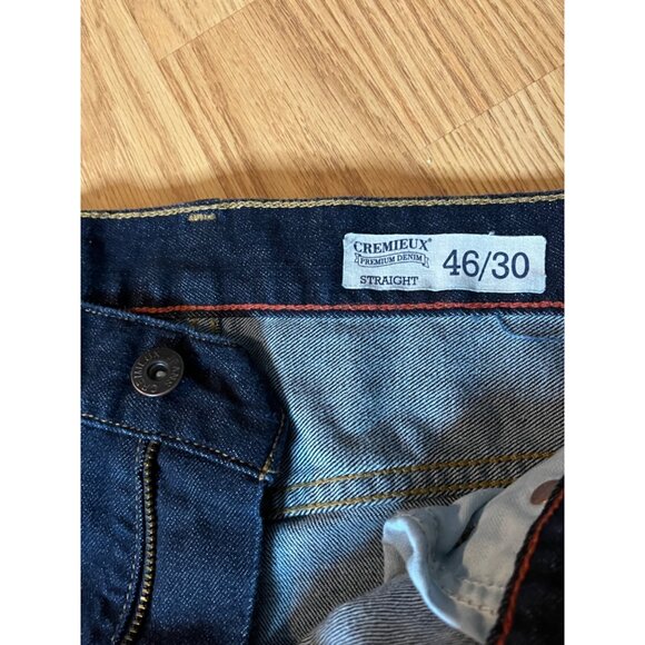 Cremeieux Mens Premium Denim Jeans 46x30 Straight Fit‎ Dark Wash - Picture 4 of 5